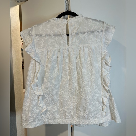 Cupio XL Women's Flutter Sleeve Cotton Voile Blouse - Picture 12 of 13